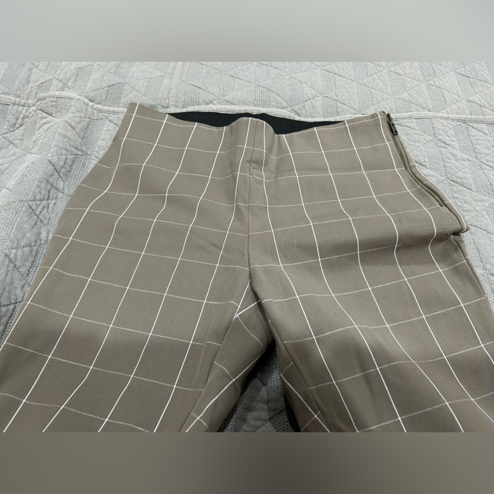 A New Day Women’s Light Tan Checkered Dress Pants - Picture 2 of 6
